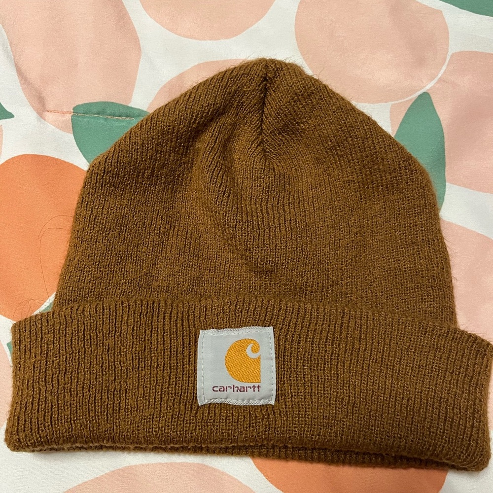 Carhaart unisex brown cuffed beanie used